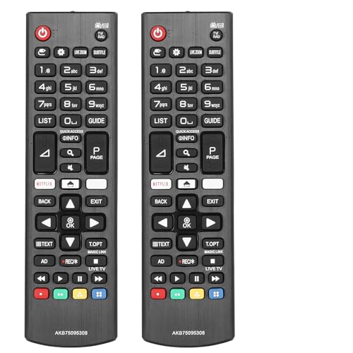 2 Piezas AKB75095308 Control Remoto Compatible con LG Smart TV UJ6519 2LJ610V 43LJ614V 43UJ6309...