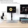 Deluxe Desktop Speaker Stands (Pair) – Heavy Duty 30x23cm Metal Platform with Adjustable Tilt (-10° to +10°) – Universal Fit for Studio Monitors, Bookshelf Speakers & Laptops – Black #5
