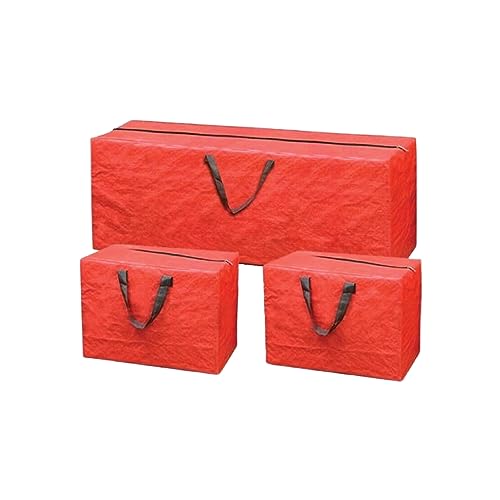Christmas Tree Storage bag Xmas Storage Bags Heavy Duty Tearproof Bags with Zip Carry Handles Waterproof Extra large Christmas Tree Storage Bag Tree Decoration Baubles Tinsel Storage Bag 3pc (1)