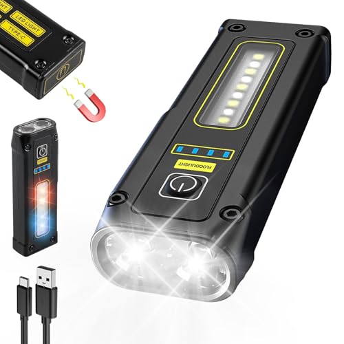 BORDEAG Lampe de Poche LED, Noir, Lampe Torche LED, Lampe de Poche LED Lurgence, Lampe de Poche pour le Camping, la Randonnée, Multifonction, Puissante, Rechargeable