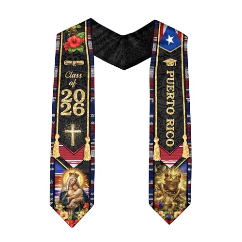 Noryzen Active Puerto Rico Graduation Stole Puerto Rican Flag Stole Class Of 2026 Graduation Gifts 5