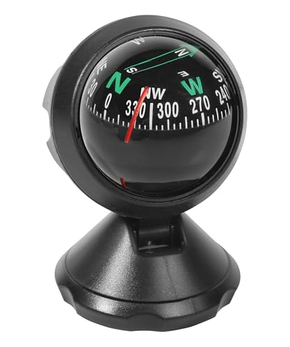 PAIYUE Car Compass Car Accessories Adjustible Compass for Cars Universal Automotive Mount Compasses Ball with Bottom Stick Auto Guide Ball to Find Direction Suitable for Most Boats SUVs Trucks RVs