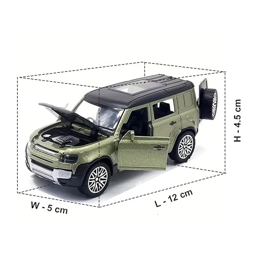 “AR Toys & Games Store Defender Toy Car - 1:36 Die-Cast Pull-Back Model with Metal Body, Opening Doors, Bonnet & Boot, No Batteries Required - Kids Gift & Collectible (Multi-Color)” 2