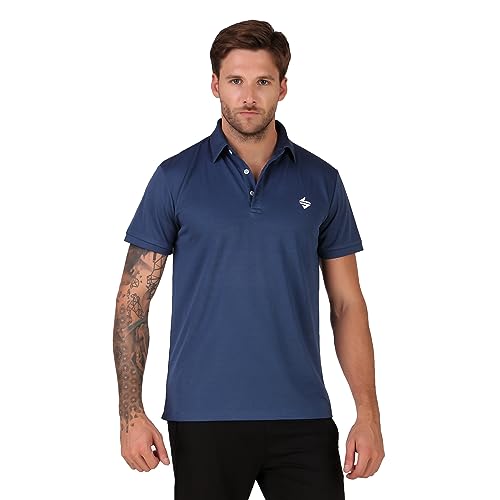 Image of John Ally Men's Gym Sports Polo T-Shirt: Stay Cool, Dry, and Comfy - Perfect for Workout and Casual Wear