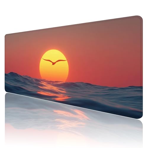 Tapis de souris gamer XXL 800x400mm rose avec motif fleur pour décoration bureau