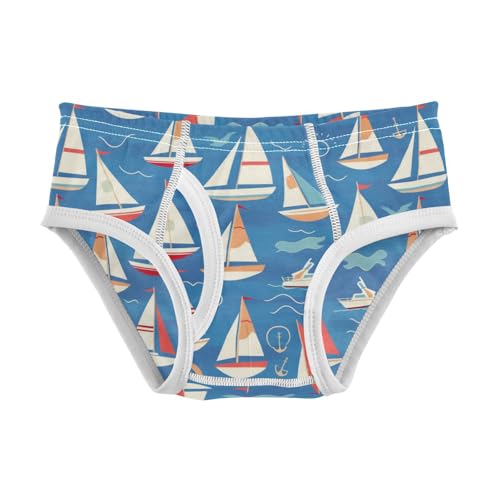 Wusikd Boats Anchor Boys' Underwear Cotton Wave Boys Briefs Soft Toddler Underwear 2T