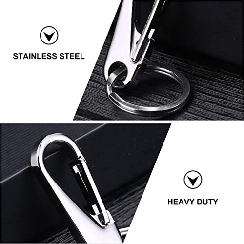 Amosfun Mosquetão Chaveiro de Aço Inoxidável Chaveiro Carro Anel Chave de Liberação Rápida Snap Ganc