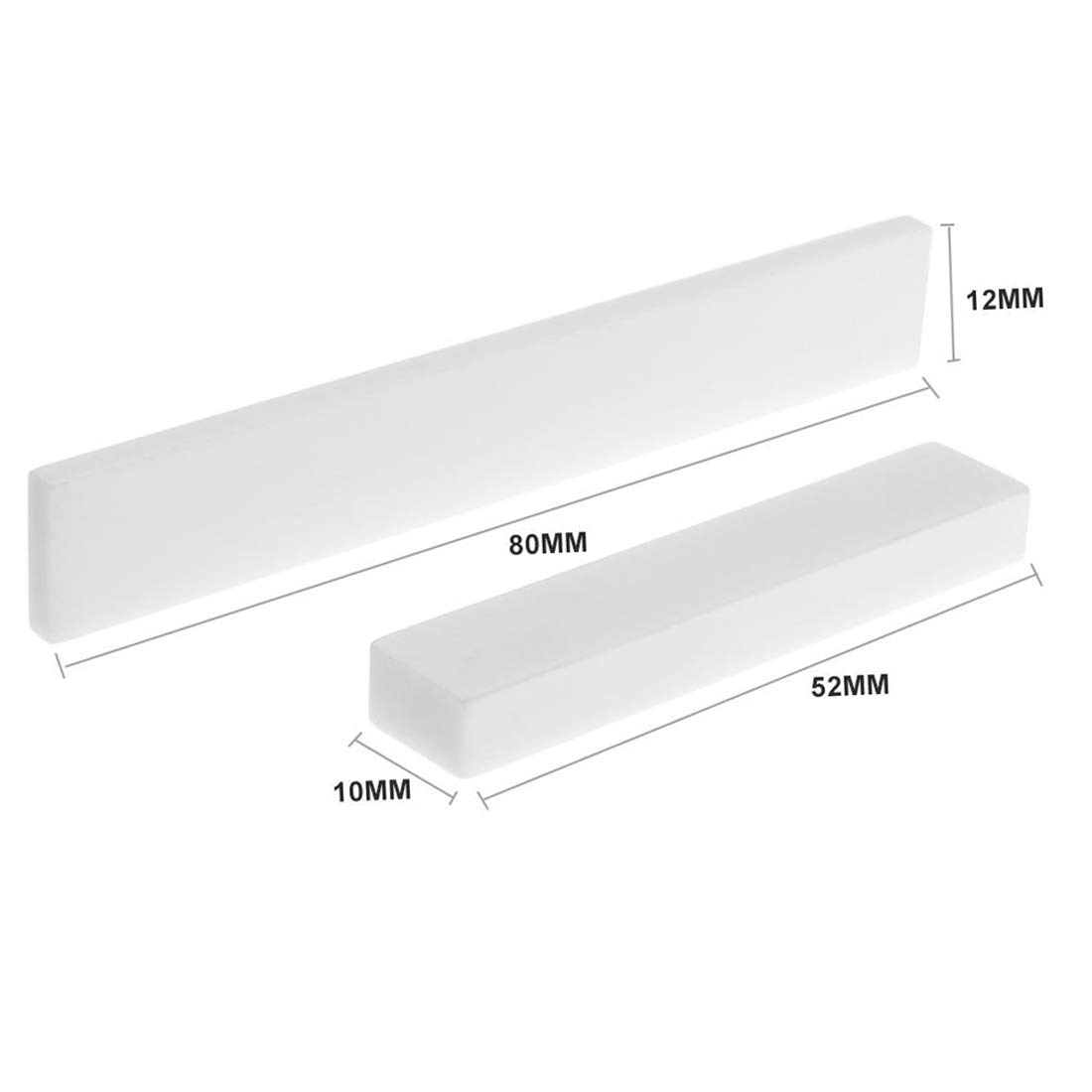 RuiJOTWAT 3PCS Blank & Uncut Guitar Bridge Saddles 80x3x10mm & Nut 52x6x10mm for Acoustic & Classical & Cigar Guitar Part Replacement - Image 4