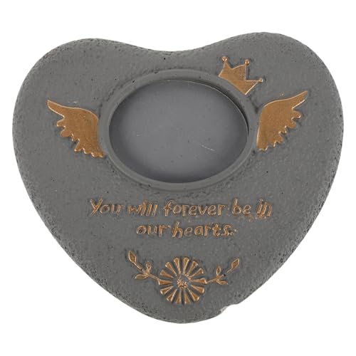 FUTUREORYY Lapide per Cane per Tomba a Forma di Cuore Grigia, Pietra Commemorativa Resistente alle Intemperie per Animali Domestici da Giardino, Decorazione Funeraria per Cani di Piccola