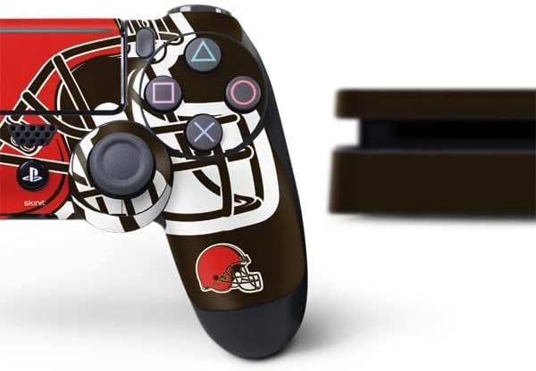 Skinit Decal Gaming Skin Compatible with PS4 Slim Bundle - Officially Licensed NFL Cleveland Browns Large Logo Design