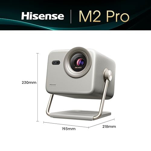 Hisense M2 PRO 65"-200" (Inch) 4K TriChroma Smart DLP Laser Projector, 1300 Lumens with HDR, HSR 240Hz, Dolby Vision & Built in Alexa (2025 Model)