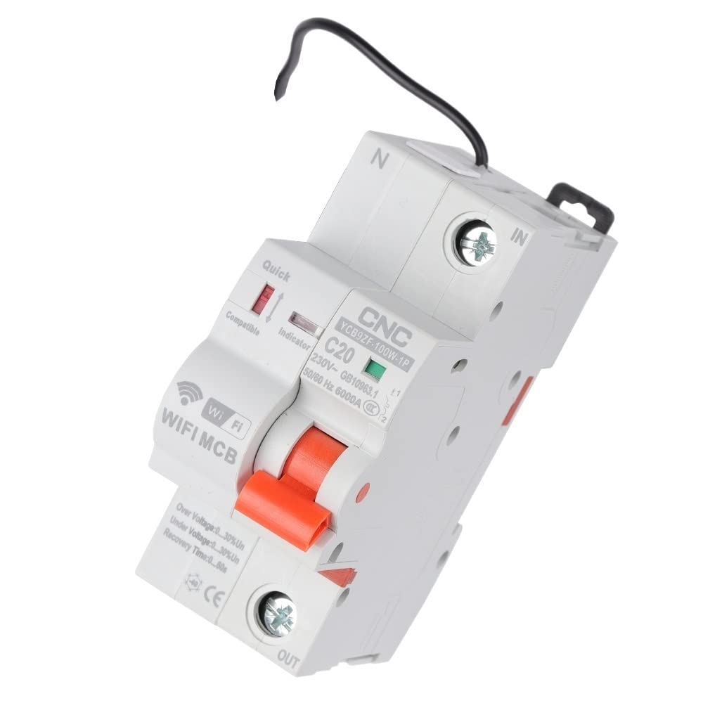 Interruttore Magnetotermico Differenziale 1P WiFi Smart Circuit Breaker Creor Protection Time Reclosing Switch Telecomando(100A)