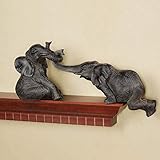Touch of Class Helpful Elephant Shelf Sitters Set of Two - Resin - Bronze - Playful Pachyderm for...