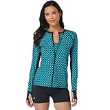 BEACH HOUSE Sport Ava Long Sleeve Rash Guard for Women - Swimsuit Top Cover Up with UPF 50 Plus Protection - Small - Delray Botanical