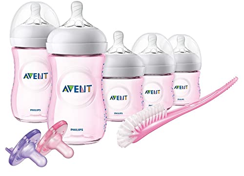 Image of Philips Avent Natural Baby Bottle Pink Gift Set, SCD206/11