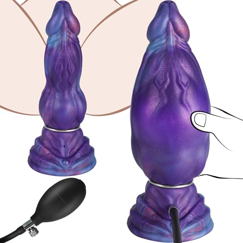 21CM Aufblasbarer Analdildo Fantasy Dildo mit Prostata Stimulation starkem Saugnapf dickem Silikon Analplug für Analsex mit echten Venen Sexspielzeug für Männer Frauen und Paare als Anal Dilatator