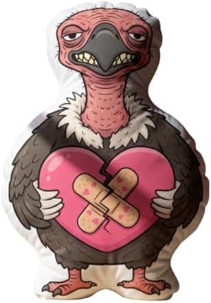 Funny Vulture Throw Pillow, Cute Mending Heart Plush Cushion, Ugly Doll Animal Style Gift for Couples, Romantic Reconciliation Present, Soft Sofa Decorative Pillow - FUNYK65 image 2