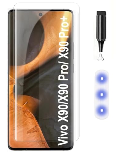 Image of MACLEN Ultra Premium HD Adavnced Glue UV Curved Tempered Glass for Vivo X90, Vivo X90 Pro 5G | With HD clearity full curved edge protection and Installation Kit