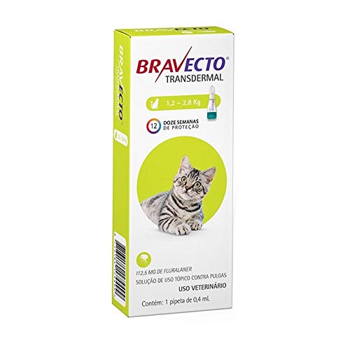 Antipulgas e Carrapatos Bravecto Transdermal para Gatos de 1,2 a 2,8kg - 1 Pipeta
