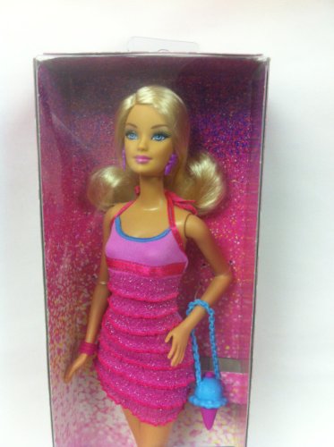 Muñeca Barbie Reality con vestido rosa miniatura 2