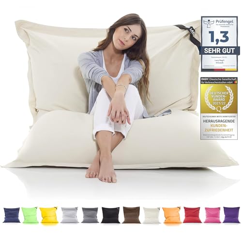 Grande Puff XXL Interior Algodón Bean-Bag de Sala de Estar, Oficina, Guardería, Bolsa de Frijoles 400L Silla Gigante Puf niños y Adultos 180 x 140cm