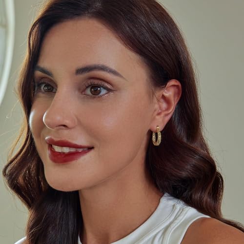 BISAER Gold Plated Filigree Hoop Earrings, 925 Sterling Silver Vintage Vine Earrings For Women Original Design Hypoallergenic Ear Jewelry Gift2