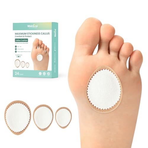 Image of Welnove Extra Thick Corn & Callus Cushion Pads, Effectively Relieves Pain and Protects Against Friction, All-Day Comfort, Maximum Strength (24 Count, White)