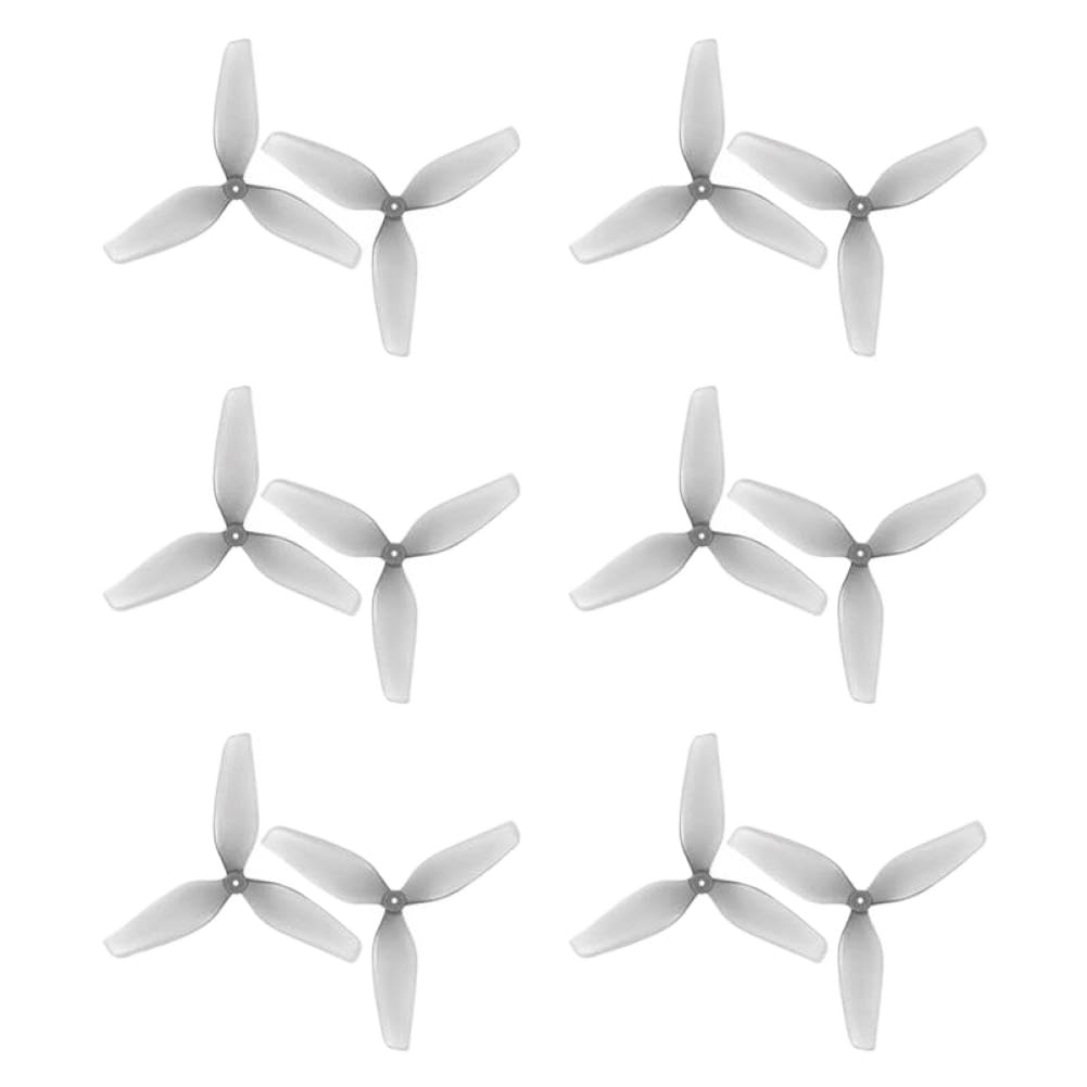 6 Paar 2X1X3 Propeller 1,5 mm Wellendurchmesser 2 Zoll Kunststoffpropeller Kompatibel Mit RC Tiny Whoop FPV Drohne Quadcopter(6Pairs Gray)
