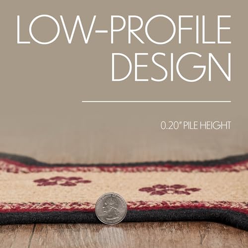 VHC-Brands-Braided-Cotton-Rug-Small-Cotton-Area-Rug-Accent-Rug-Floor-Decor-Connell-Collection-Bone-Shape-115×175-Burgundy VHC Brands Braided Cotton Rug Small Cotton Area Rug Accent Rug Floor Decor Connell Collection Bone Shape 115×175 Burgundy