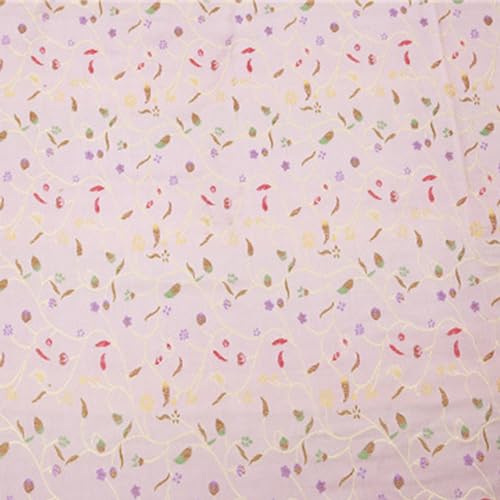 Generic Tejidos, Tejidos de Seda, Tejidos de Brocado de Seda de Pimienta, Tejidos de Seda de Brocado de Flores, Tejidos de Tang, Cojines, Tejidos de Ropa Lisos/Rosa/0,75 * 1 M