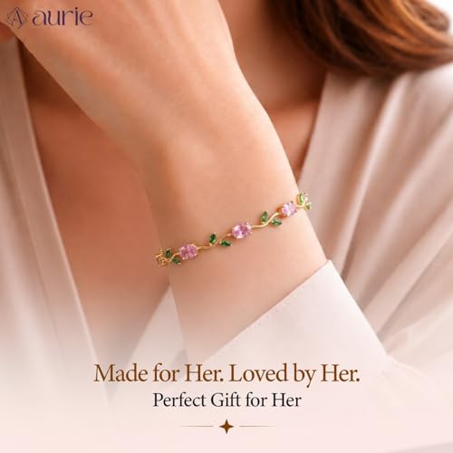 Image of Aurie Tulip Bracelet for Women & Girls | Anti Tarnish Stainless Steel Floral Bracelet |Party and Daily Wear Jewellery