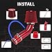 BARTOO 3'' Cold Air Intake Kit Aluminum Automotive Cold Air Intake Pipe Filter Induction Flow Hose Pipe Kit, Red