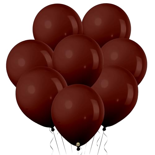 Image of AFTERLOON Natural Rubber Latex Mini Balloons 50 pcs Chestnut Brown 5 Inch, Plastic-Free Alternative Matte Color Durable Thickened Extra Strong Helium Float, Baby Shower Garland Arch Wedding Decor