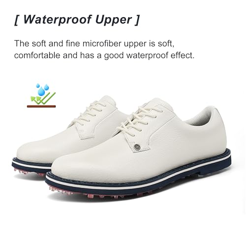Men's Spikes Golf Shoes Waterproof - Breathable Mens Golf Shoes Non-Slip Comfortable Golf Footwear for Men Size 8-122