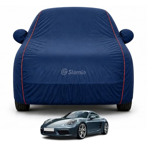 Image of Car Cover for Porsche Panamera | 100% Waterproof Heavy-Duty 3-Layer Car Body Cover | All-Weather Rain, UV, Sun & Dust Protection | Custom Fit | Mirror & Antenna Pockets | Navy Blue