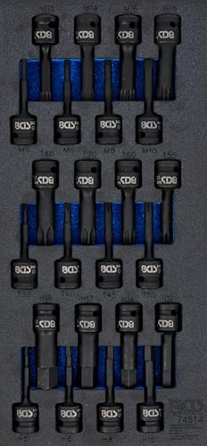 BGS 74514 | Werkstattwageneinlage 1/3: Kraft-Bit-Einsatz-Satz | Antrieb Innenvierkant 12,5 mm (1/2) | 24-tlg.