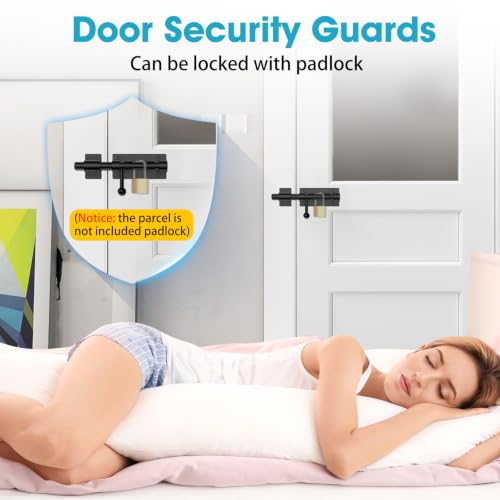Image of 6.3 Inch Slide Bolt Gate Latch, Barrel Bolt Latch, 4 Pack Black