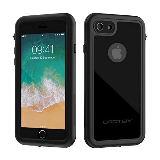 ORDTBY iPhone 7/8 Waterproof Case, Underwater Full Sealed Cover IP68 Certified for Waterproof Snowproof Shockproof and Dustproof Case for iPhone 7/8 (black)