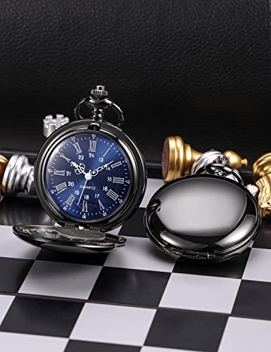 Manchda Groomsmen Gifts Set Pocket Watch For Men Bestman Gift Engraved Pocket Watches For Groomsman Gift Set Best Man Pocket Watch For Father Of Groom&Bride Pocket Watch Quartz Roman Numerals #TOP3