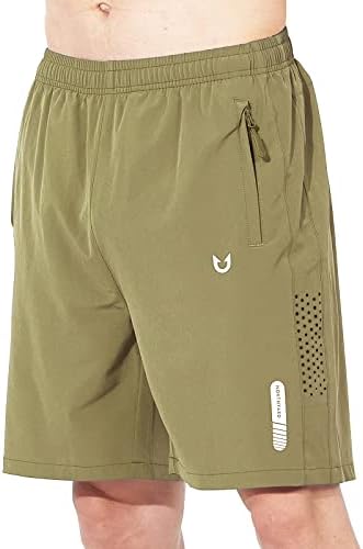 NORTHYARD Men's Athletic Hiking Shorts Quick Dry Workout Shorts 7"/ 9"/ 5" Lightweight Sports Gym Running Shorts Basketball Exercise Khaki XL