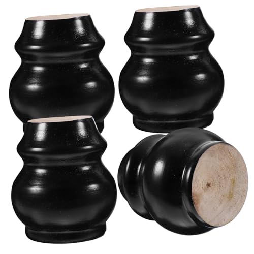 HAMPPLIES 4個 胡桃色実木家具脚 ソファ キャビネット用交換脚 傷防止耐久性 ネジ付 高さ 脚部補強インテリアパーツ