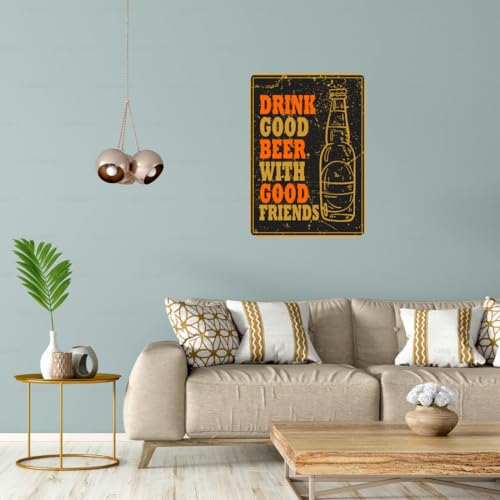 Image of Zesta Bathroom Decor Items Washroom Decor Tin Sign | Aesthetic Posters Wall Poster for Bedroom | Magnetic Cafe Decoration Items / Restaurant Decorations Items | Quirky Home Decor Bar Accent (Drink Good)