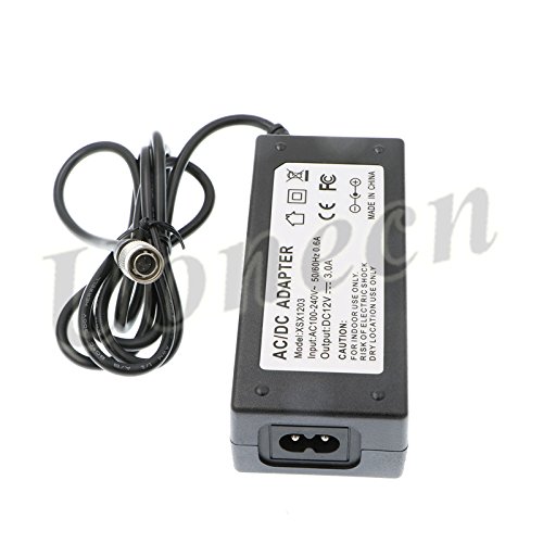 Uonecn AC/DC Sound Devices ZAXCOM PRO DC Power Adapter 12V 3A Hirose 4 pin Male
