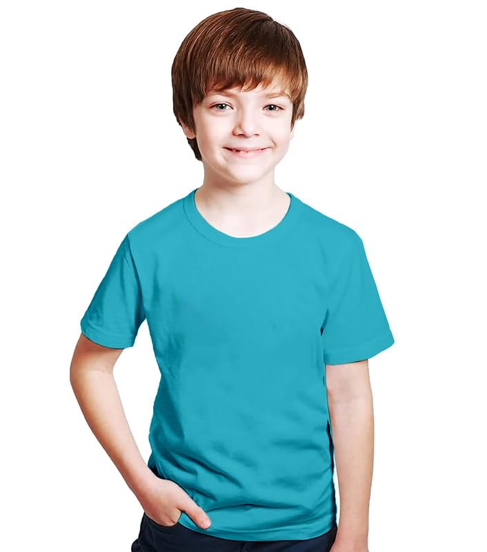 Image of XENOVAURBAN Kids Unisex Solid Round Neck Cotton T-Shirt - P