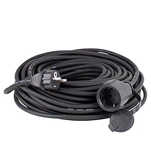 as – Schwabe Gummi-Verlängerungsleitung, 10m H05RR-F 3G1,5 Kabel mit Schutzkontaktstecker und Schutzkontaktkupplung inkl…