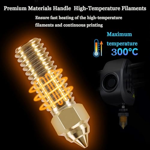 10PCS K1 Brass Nozzles Kit, 3D Printer 10PCS High Speed 0.4mm Nozzles Kit for K1, K1 Max, Ender 3 V3 KE, CR-10 SE, CR-M4