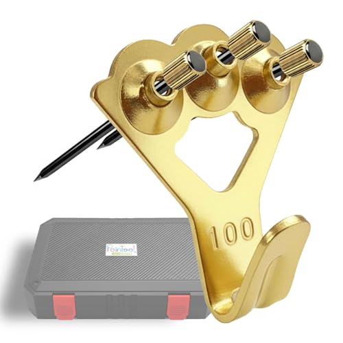 Image of Picture Hangers Heavy Duty, Extra Thick, 100 lb, Decorative Hanging Hooks Hardware for Drywall and Plaster Walls with Large Nailers and Nails, Painting, 80pcs, Gold