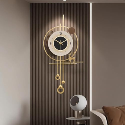 Reloj de pared grande, diseño minimalista de metal, silencioso, creativo, decorativo, para sala de estar, oficina, comedor