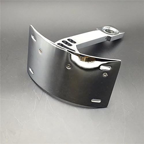 XKH- Motorcycle Chrome Curved Mount License Plate Tag Holder Bracket Compatible with Warrior V Max [B01DJJEF36]
