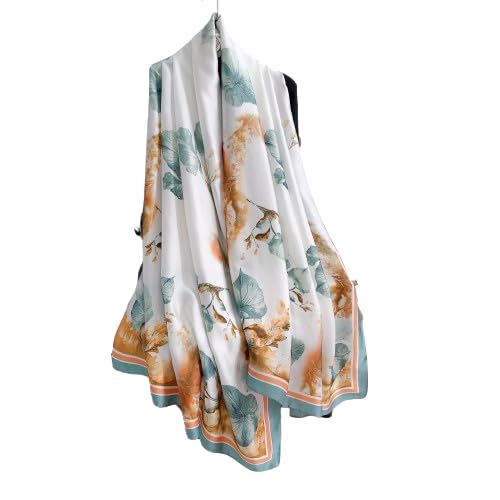 Image of MALINA Women's Polyester Silk Satin Stole Scarf - Soft Lightweight Fashion Wrap, Elegant Floral & Gradient Design, summer stole,Scarf For Women,Premium Stole,Large Size 180x90 cm'